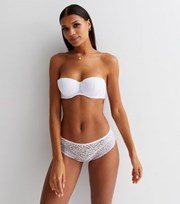 New Look White Leopard Lace Multiway Strapless Bra
